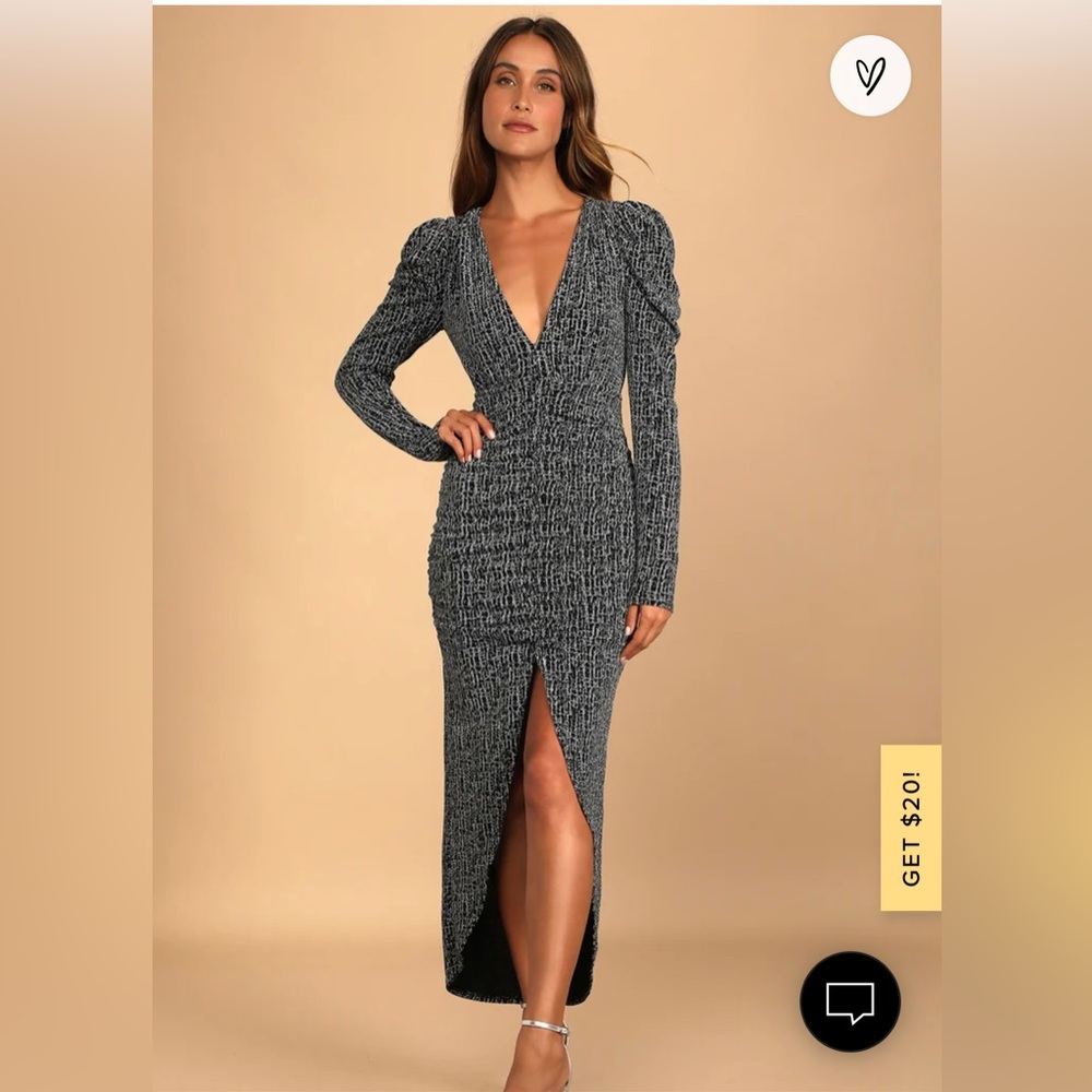 Lulu’s metallic midi cocktail dress